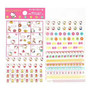 《Sanrio》HELLO KITTY 迷你透明標記貼紙(小花)