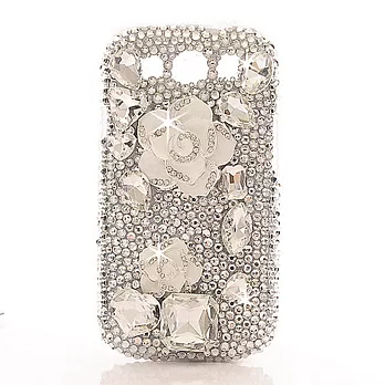 [Bling Q]Samsung S3/I9300摯愛玉花水鑽保護殼