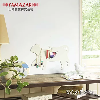【YAMAZAKI】造型壁飾收納-貓A(白)*日本原裝進口