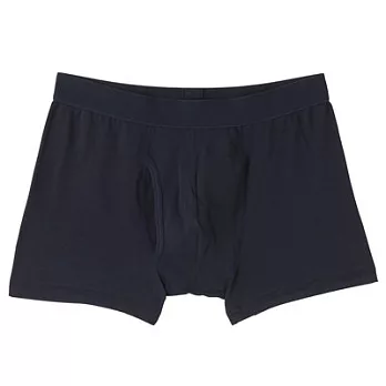 [MUJI 無印良品]男棉混彈性前開拳擊內褲S暗藍