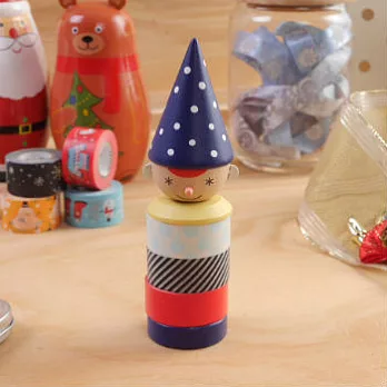 【MARK’S】maste 2015聖誕款_小精靈紙膠帶+收納座(海軍藍)