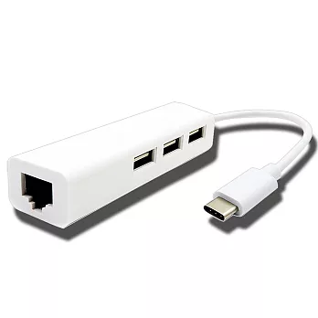 K-Line USB3.1 Type-C轉RJ45網卡/3孔HUB 蘋果macbook集線器