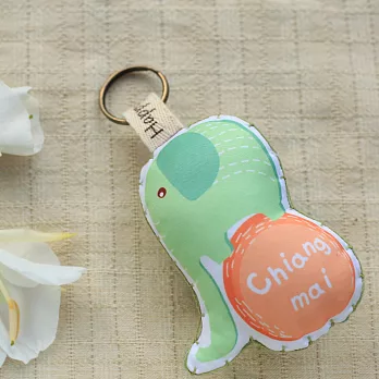 Happy Tell清邁文創地球象鑰匙圈‧小綠象