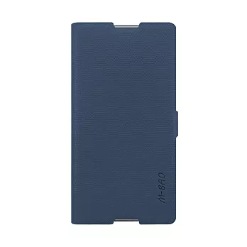 【M-BAO】Sony Xperia M5 超薄磁扣方格紋TPU內層站立皮套藍