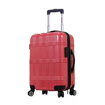 泊客行者 經典格紋萬向輪登機箱行李箱ABS+PC20吋-西瓜紅