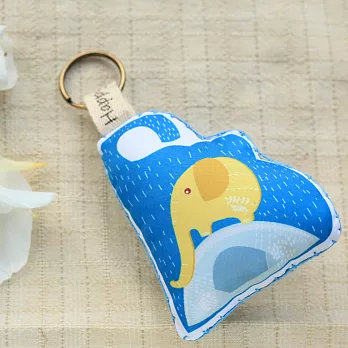 Happy Tell清邁文創象中象鑰匙圈‧自然黃