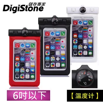 DigiStone 手機防水袋/保護套/手機套/可觸控(溫度計型)通用6吋以下手機-果凍紅色 (含溫度計)x1
