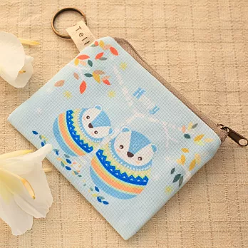 Happy Tell清邁文創狸貓零錢包‧粉藍雙雙