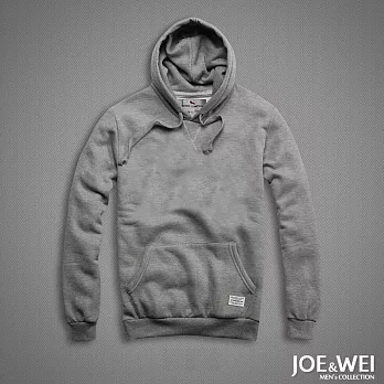 【JOE & WEI】高磅數刷毛素帽TEE(4色)-M-XLM灰