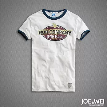 【JOE & WEI】英字圖標滾邊短TEE(3色)-M-XLM白