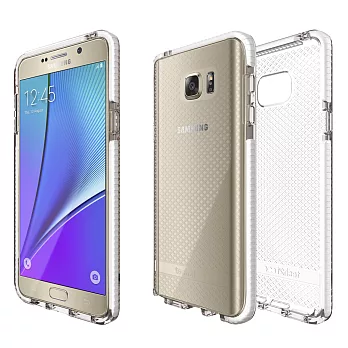 Tech21 英國超衝擊 Evo Check Samsung Note 5 防撞軟質格紋保護殼 - 透白