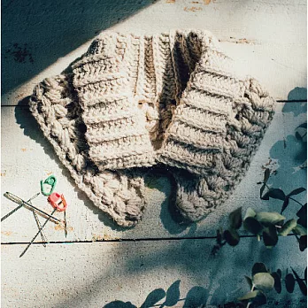 毛線球牧場 MU’s craft手織材料包－according girl 風琴摺雙層領圍 米褐