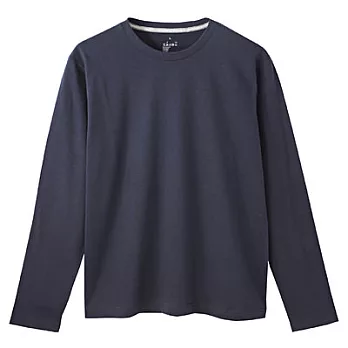 [MUJI 無印良品]男有機棉圓領長袖T恤M暗藍