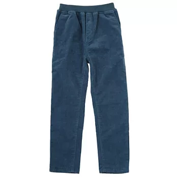 [MUJI 無印良品]兒童有機棉混彈性燈芯絨舒適長褲130煙燻藍