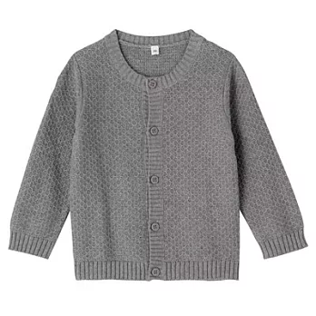 [MUJI 無印良品]幼兒棉針織開襟衫80灰色
