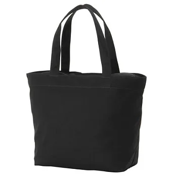 [MUJI 無印良品]撥水加工有機棉附拉鍊托特包黑色