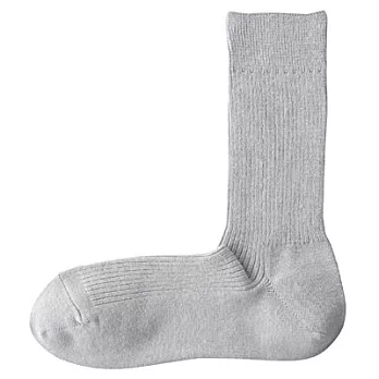 [MUJI 無印良品]男祕魯棉混螺紋直角襪26~28cm淺灰