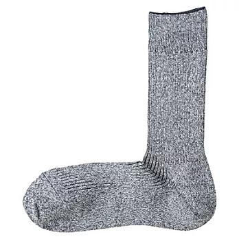 [MUJI 無印良品]男祕魯棉混螺紋直角襪26~28cm煙燻綠