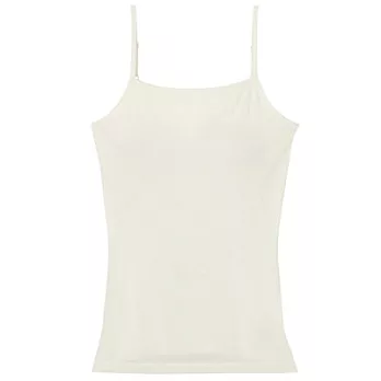 [MUJI 無印良品]女棉混羊毛彈性保暖有杯細肩帶XL柔白