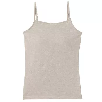 [MUJI 無印良品]女棉混羊毛彈性保暖有杯細肩帶S淺米