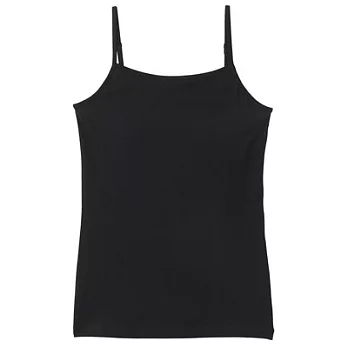 [MUJI 無印良品]女棉混羊毛彈性保暖有杯細肩帶M黑色