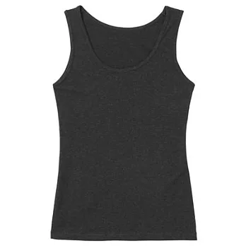 [MUJI 無印良品]女棉混羊毛彈性保暖坦克背心S深灰