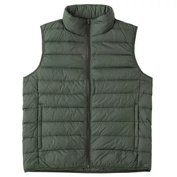 [MUJI 無印良品]男輕量法國羽絨可攜式背心S深綠