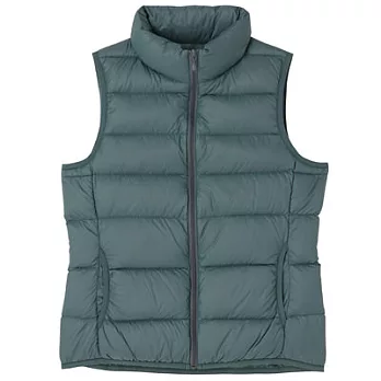 [MUJI 無印良品]女輕量法國羽絨可攜式背心S綠色