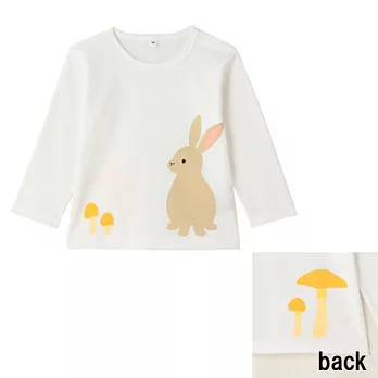 [MUJI 無印良品]幼兒有機棉印花長袖T恤80兔子
