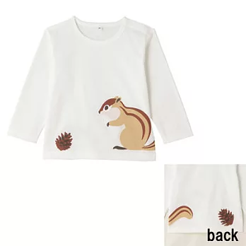 [MUJI 無印良品]幼兒有機棉印花長袖T恤80松鼠