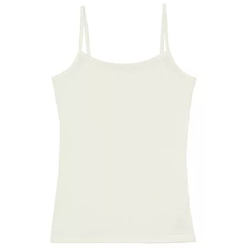 [MUJI 無印良品]女棉混羊毛彈性保暖細肩帶L柔白