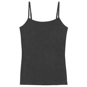 [MUJI 無印良品]女棉混羊毛彈性保暖細肩帶S深灰