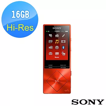 SONY Walkman NW-A25 高解析音樂播放器 16GB(紅色)