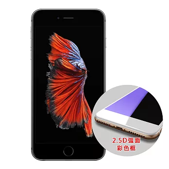 全滿版彩色框iPhone6 Plus0.26mm弧形鋼化玻璃保護貼(黑)