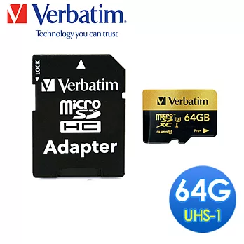 Verbatim 威寶 64GB microSDXC PRO+ UHS-I (U3) 高速記憶卡 (含轉卡)