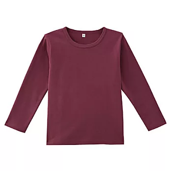 [MUJI無印良品]兒童有機棉起毛柔滑長袖T恤130紫紅