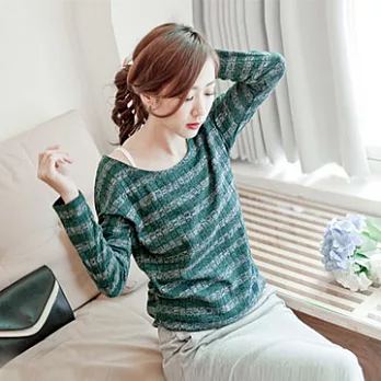 ROSE。復刻雙色針織毛衣 綠系