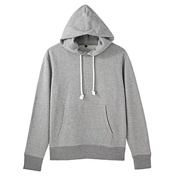[MUJI無印良品]男有機棉裏毛連帽上衣S雜灰