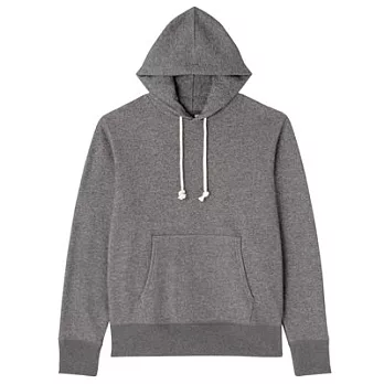 [MUJI無印良品]男有機棉裏毛連帽上衣S墨灰