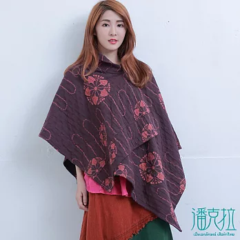 【潘克拉】緹花布斜披肩-FREEFREE紫