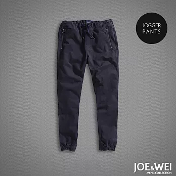 【JOE & WEI】鬆緊束口Jogger長褲(4色)-M-XLL藍