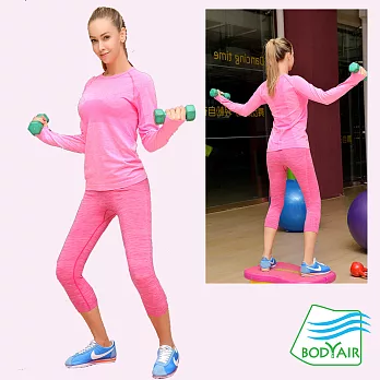 【BODYAIR】高彈力速乾運動瑜珈七分褲M甜粉紅