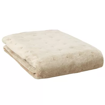 [MUJI無印良品]暖纖毛吸濕發熱二浴染毛毯墊/S單人/米色