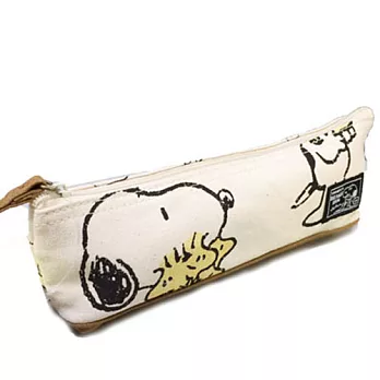 《SHO-BI》SNOOPY帆布細長型輕便筆袋(愛的抱抱)