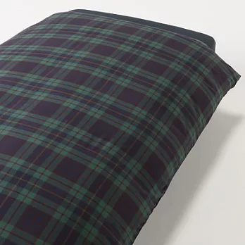 [MUJI無印良品]有機棉法蘭絨被套/D雙人/綠格紋