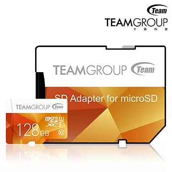 Team 十銓科技 128GB MicroSDHC UHS-I 炫彩高速記憶卡(附轉卡)
