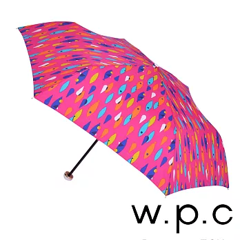 【w.p.c】煥彩魚點＊晴雨兩用輕量防風手開三摺傘(桃紅)