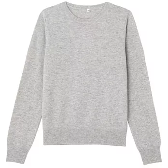 [MUJI無印良品]女喀什米爾圓領針織衫M淺灰