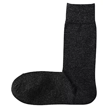 [MUJI無印良品]男羊毛混直角襪25~27cm墨灰