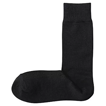 [MUJI無印良品]男羊毛混直角襪25~27cm黑色